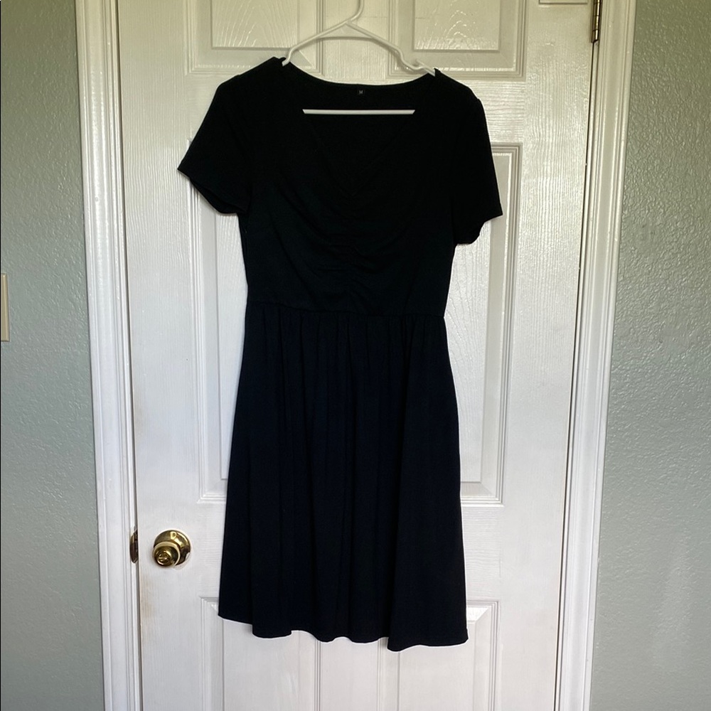 Amazon Black Mini Sundress with V Neck